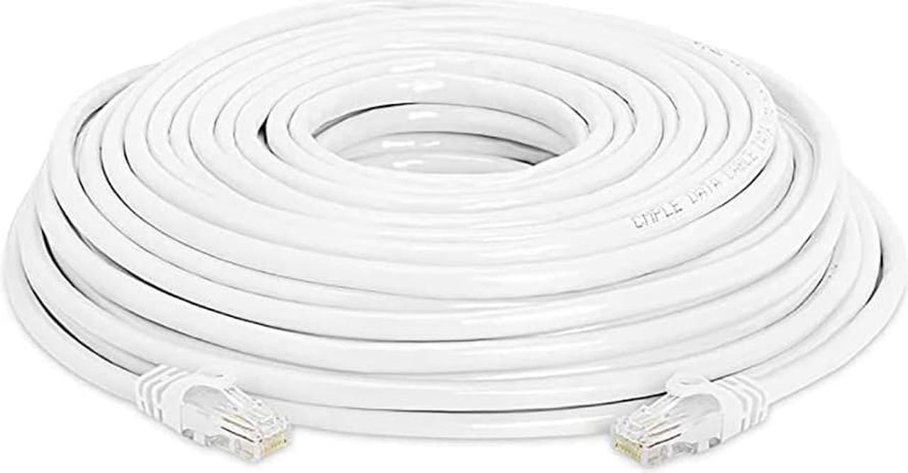 PrimeCables Cat6 Ethernet Cable 75ft Internet Cable RJ45 Patch Cable Ethernet Bare Copper Network 550MHz UTP - White