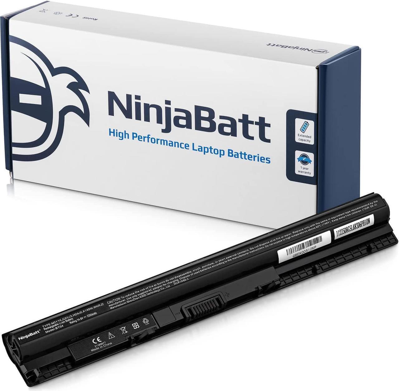 NinjaBatt Battery M5Y1K for Dell Inspiron 14 15 17 5000 3000 Series 5558 5555 5755 5559 3558 3451 3551 5758 5758 5551 5755 5458 WKRJ2 HD4J0 GXVJ3 07G07 6YFVW K185W - Premium Cells [2600mAh/33Wh]