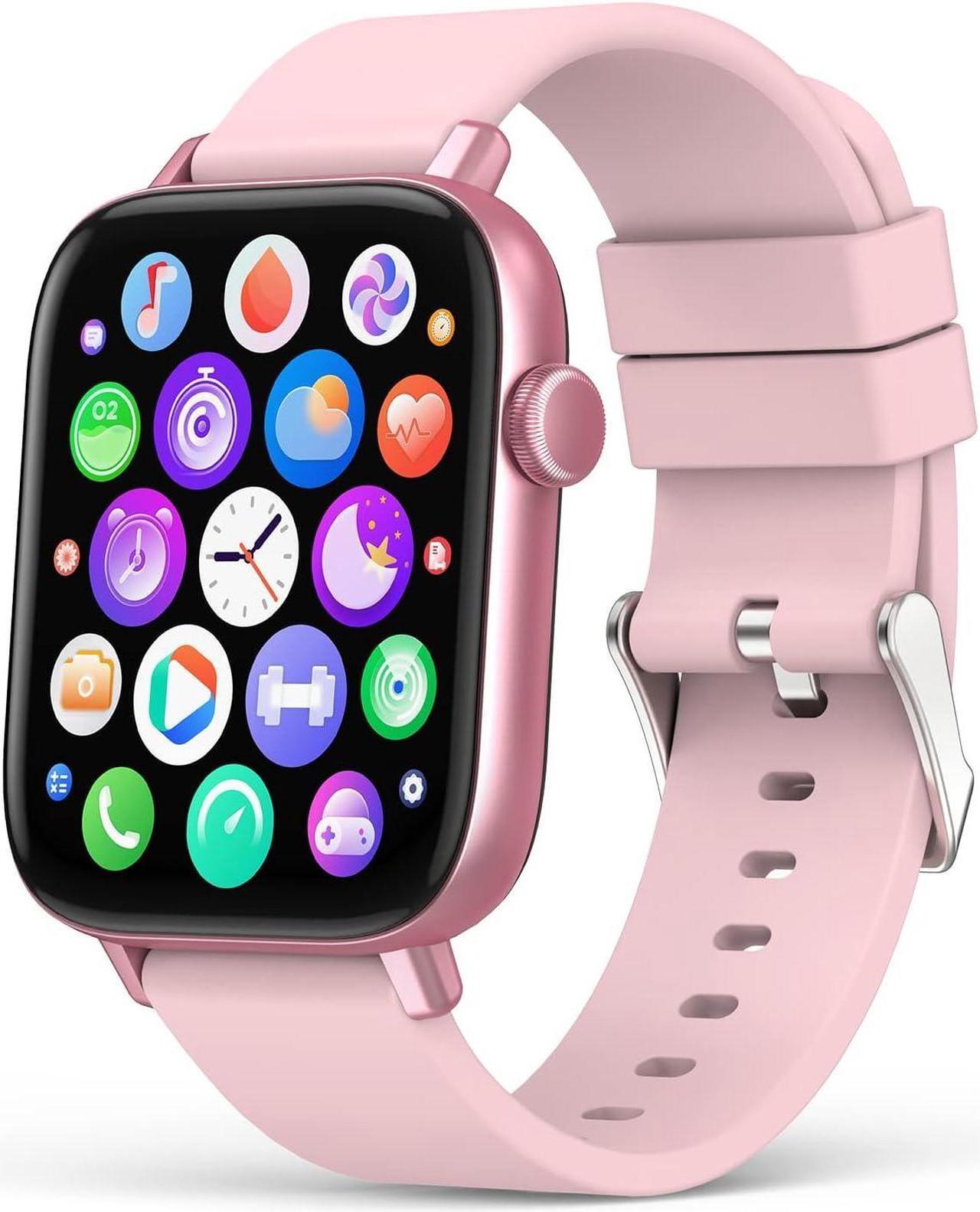 Main image of Smart Watch for Men Women, 1.9'' HD Touch Screen Fitness Tracker with Bluetooth Call Answer/Dail, IP67 Waterproof Smart Watch for Android iPhone with Heart Rate Blood Pressure Pink