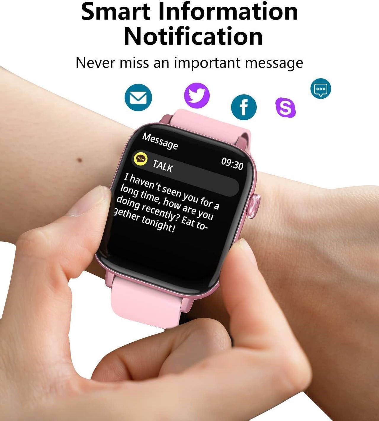 Alt view image 4 of 6 - Smart Watch for Men Women, 1.9'' HD Touch Screen Fitness Tracker with Bluetooth Call Answer/Dail, IP67 Waterproof Smart Watch for Android iPhone with Heart Rate Blood Pressure Pink