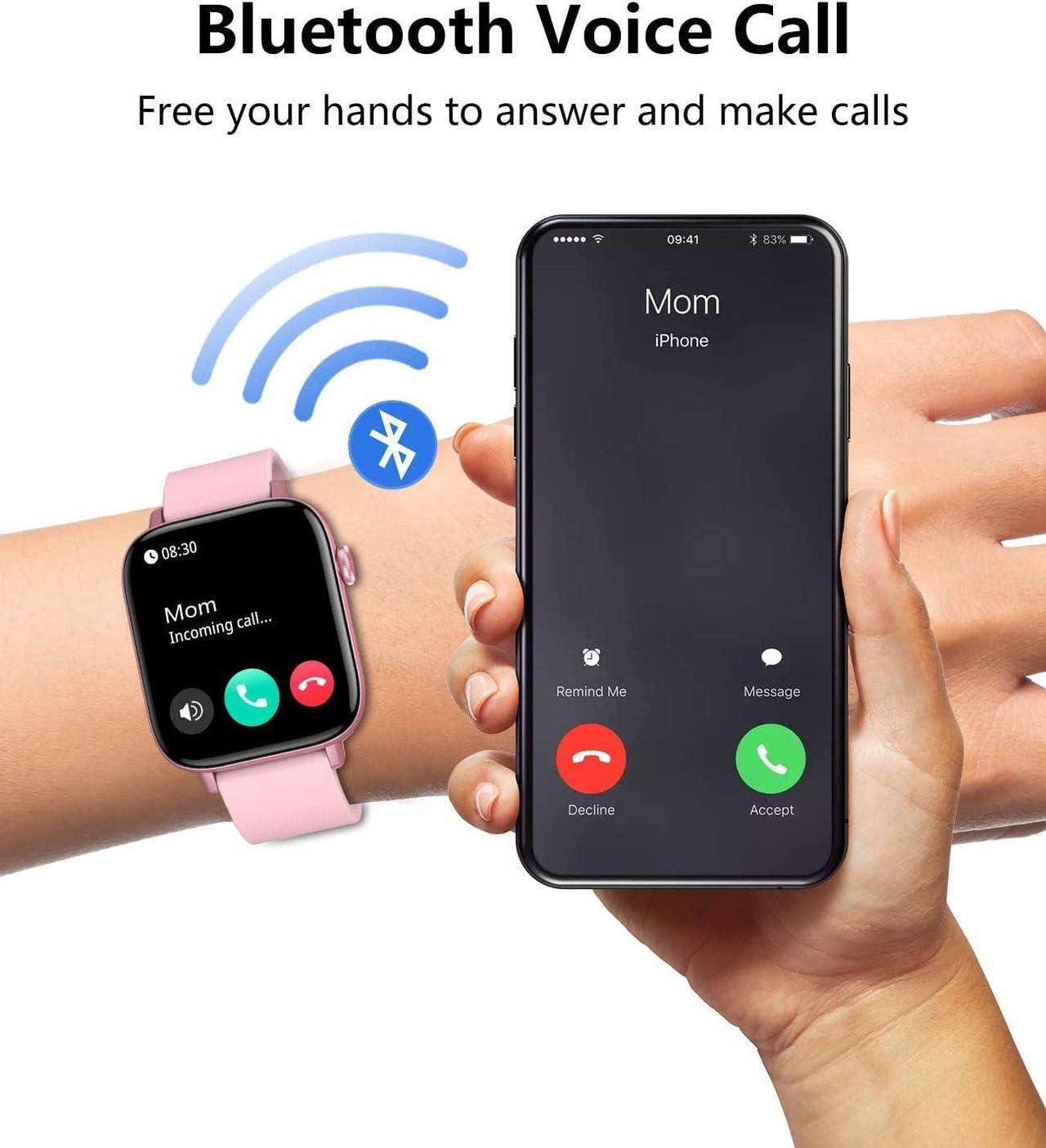 Alt view image 3 of 6 - Smart Watch for Men Women, 1.9'' HD Touch Screen Fitness Tracker with Bluetooth Call Answer/Dail, IP67 Waterproof Smart Watch for Android iPhone with Heart Rate Blood Pressure Pink