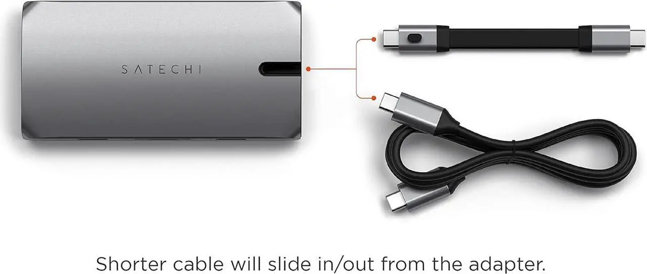 Alt view image 3 of 6 - Satechi USB C Hub Multiport Adapter, USB C Docking Station 9 in 1, 4K HDMI, 100W USB C PD Charging, USB C Data, 2 USB-A, GbE, Micro/SD Card Readers, VGA, for MacBook, Windows - Space Gray