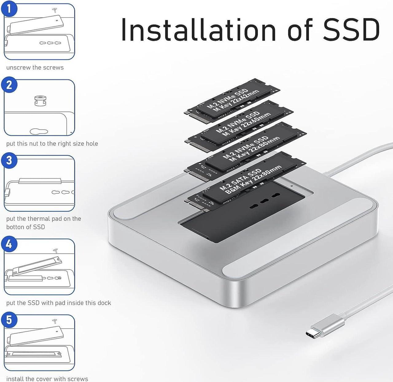 Alt view image 5 of 7 - USB C HUB for iMac 24 inch 2021, PULWTOP 7 in 1 USB Hub Adapter iMac Accessories with USB C 10Gbps 3*USB A SD/TF Card Reader, Docking Station Support Expand M.2 NVMe SSD (Not Included)