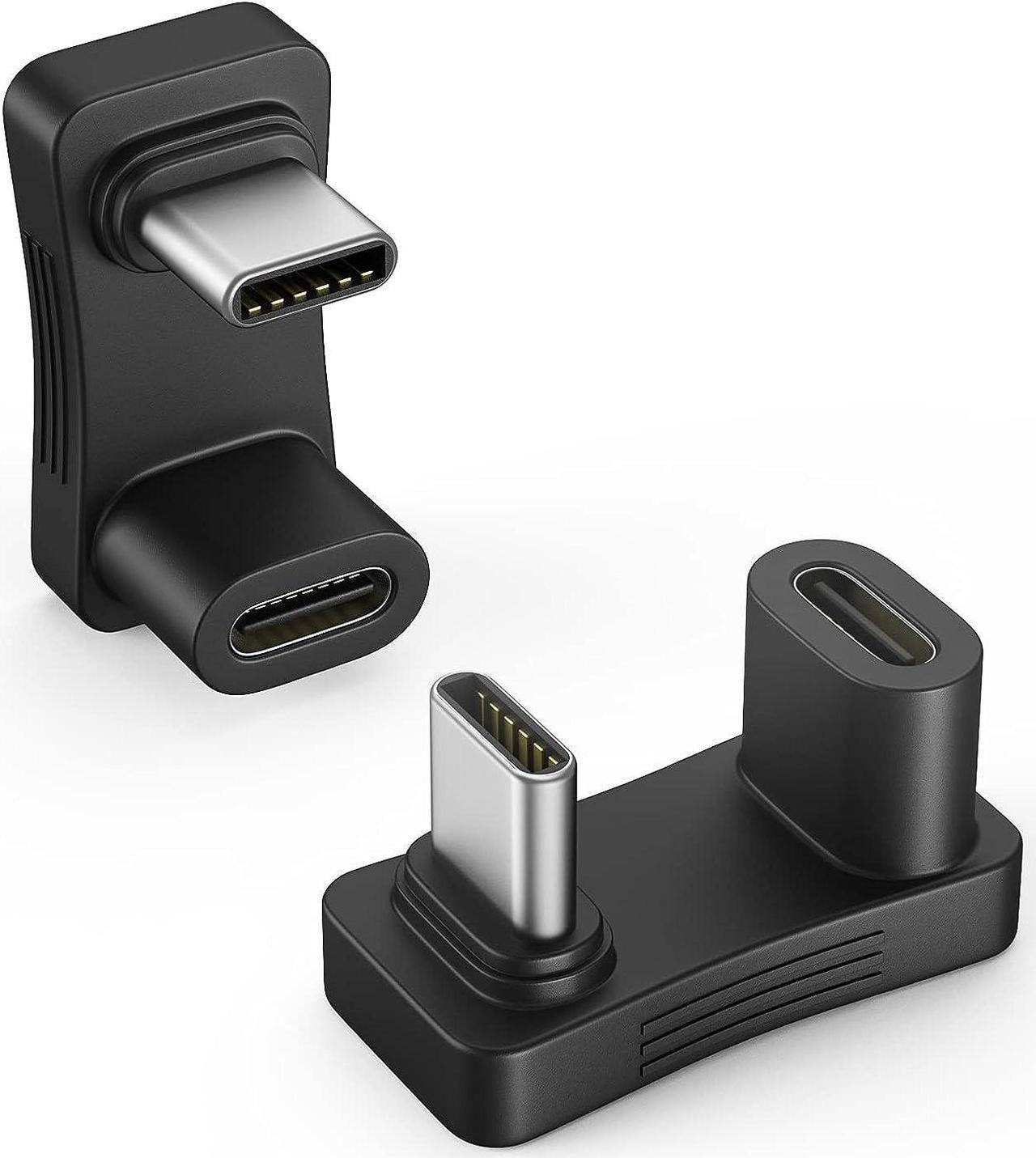 Main image of 180 Degree Angle USB C Adapter 2 Pack U Shape USB-C Male to USB-C Female Adapter Connector with PD 100W/10Gbps USB-C 180 Angle Extender for Steam Deck/Switch/iPhone 15 Series/Laptop/Tablet