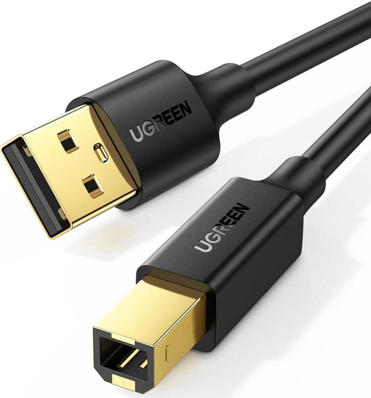 UGREEN Printer Cable USB 2.0 A Male to B Male Cord USB A to B Cable High Speed Scanner Cord Compatible with Brother, HP, Canon, Lexmark, Dell, Epson, Xerox, Piano, DAC and More, 3 Meters