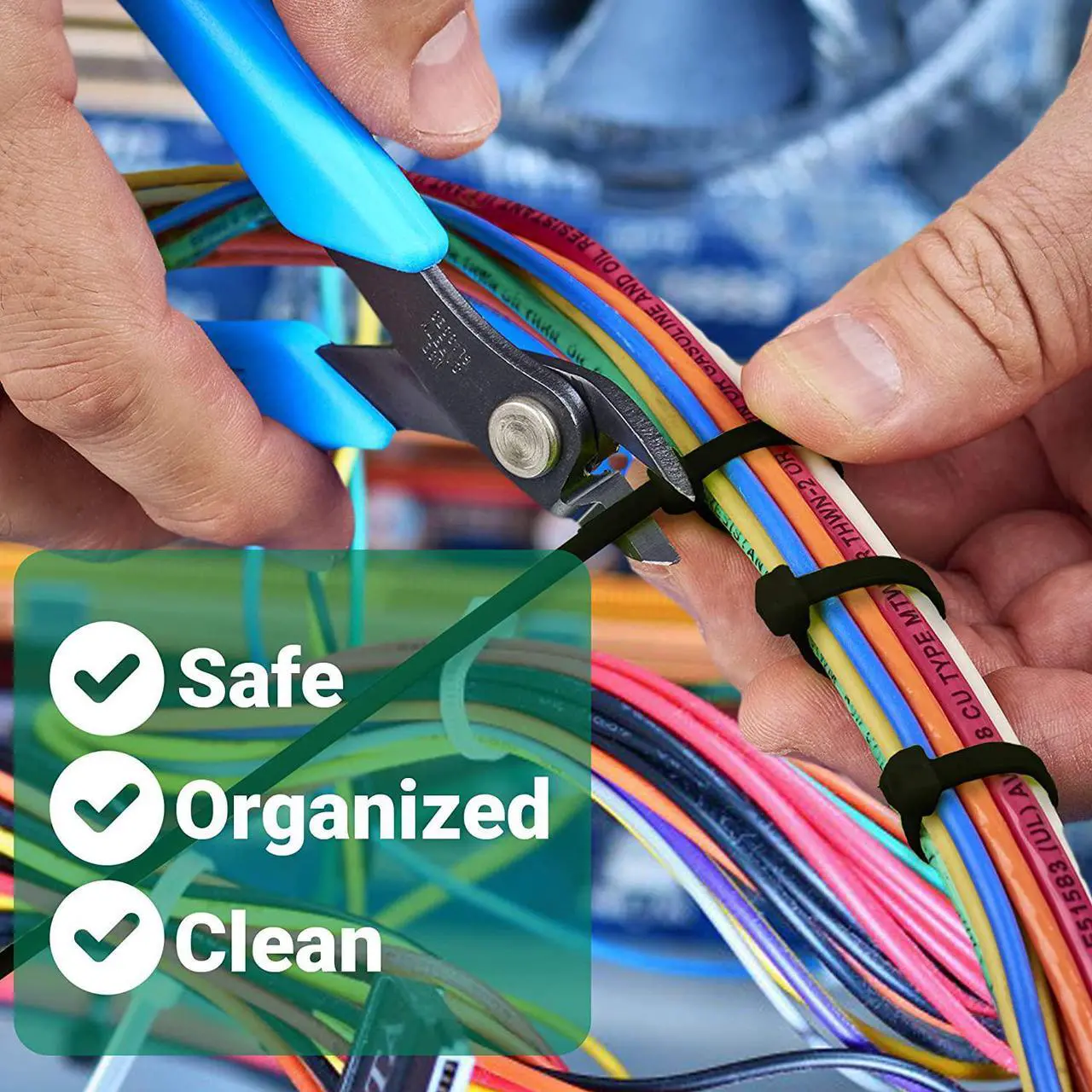 Alt view image 5 of 7 - Nylon Cable Zip Ties Heavy Duty 4 Inch, Ultra Strong Plastic Wire Ties with 15 Pounds Tensile Strength, 100 Pieces, Nylon Tie Wraps with 0.1 Inch/2.5 mm Width in Black, Indoor and Outdoor UV Resistant