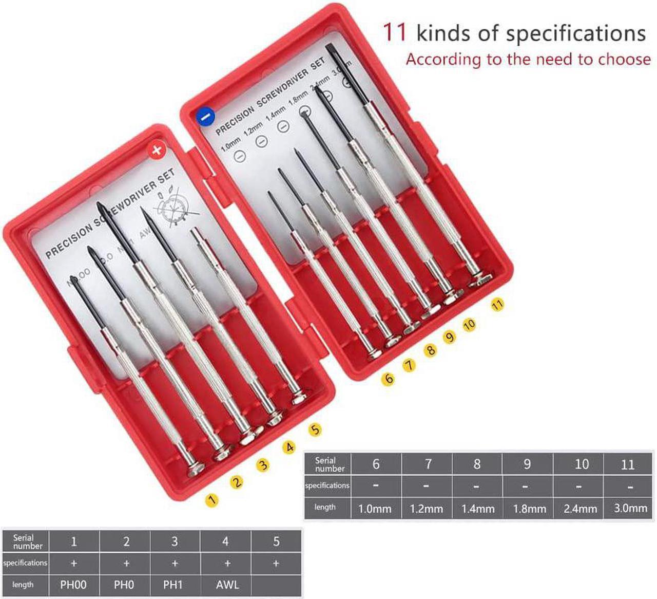 Alt view image 2 of 7 - 11PCS Mini Precision Screwdriver Set, Small Screwdriver Set for Electronics, Toys, Computer, Watch Repair, Upgrade Red Box Tougher