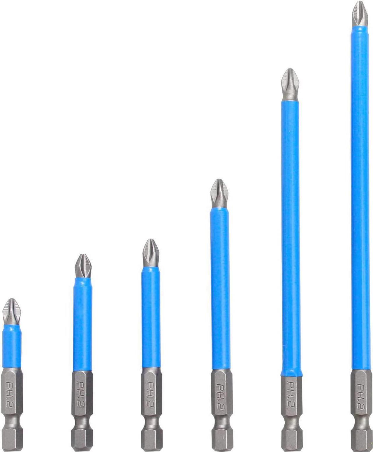 Main image of 6PCS Magnetic Anti-Slip Drill Bit, PH2 Phillips Bits Set Hand Tools, Hex Shank Screwdriver Set for Power Screwdriver Drill Impact Driver Tool Accessory (50-150mm Length)