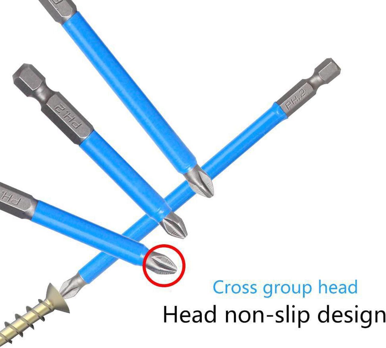 Alt view image 3 of 7 - 6PCS Magnetic Anti-Slip Drill Bit, PH2 Phillips Bits Set Hand Tools, Hex Shank Screwdriver Set for Power Screwdriver Drill Impact Driver Tool Accessory (50-150mm Length)