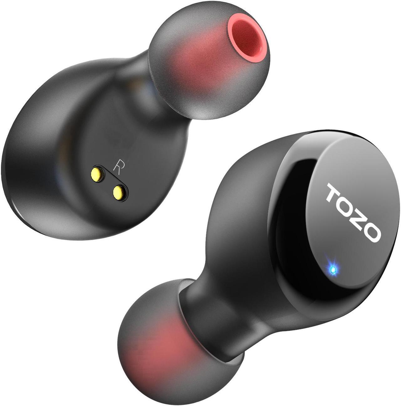 Main image of TOZO T6S Bluetooth True Wireless Earbuds Environmental Noise Cancellation In Ear Headphones Built in Mic Headset Premium Sound with Deep Bass Support APP Control for Sport Black