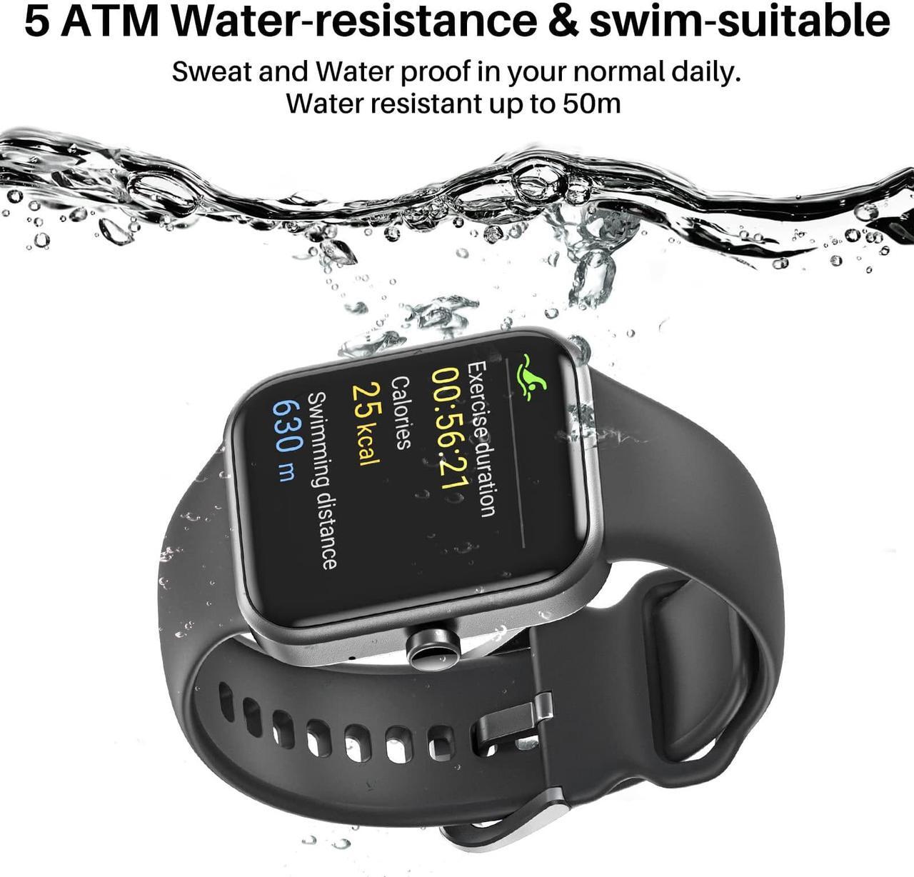 Alt view image 5 of 7 - TOZO S2 44mm Smart Watch Alexa Built-in Fitness Tracker with Heart Rate and Blood Oxygen Monitor, Sleep Monitor 5ATM Waterproof 1.69" Touchscreen for Men Women Compatible with iPhone & Android, Black