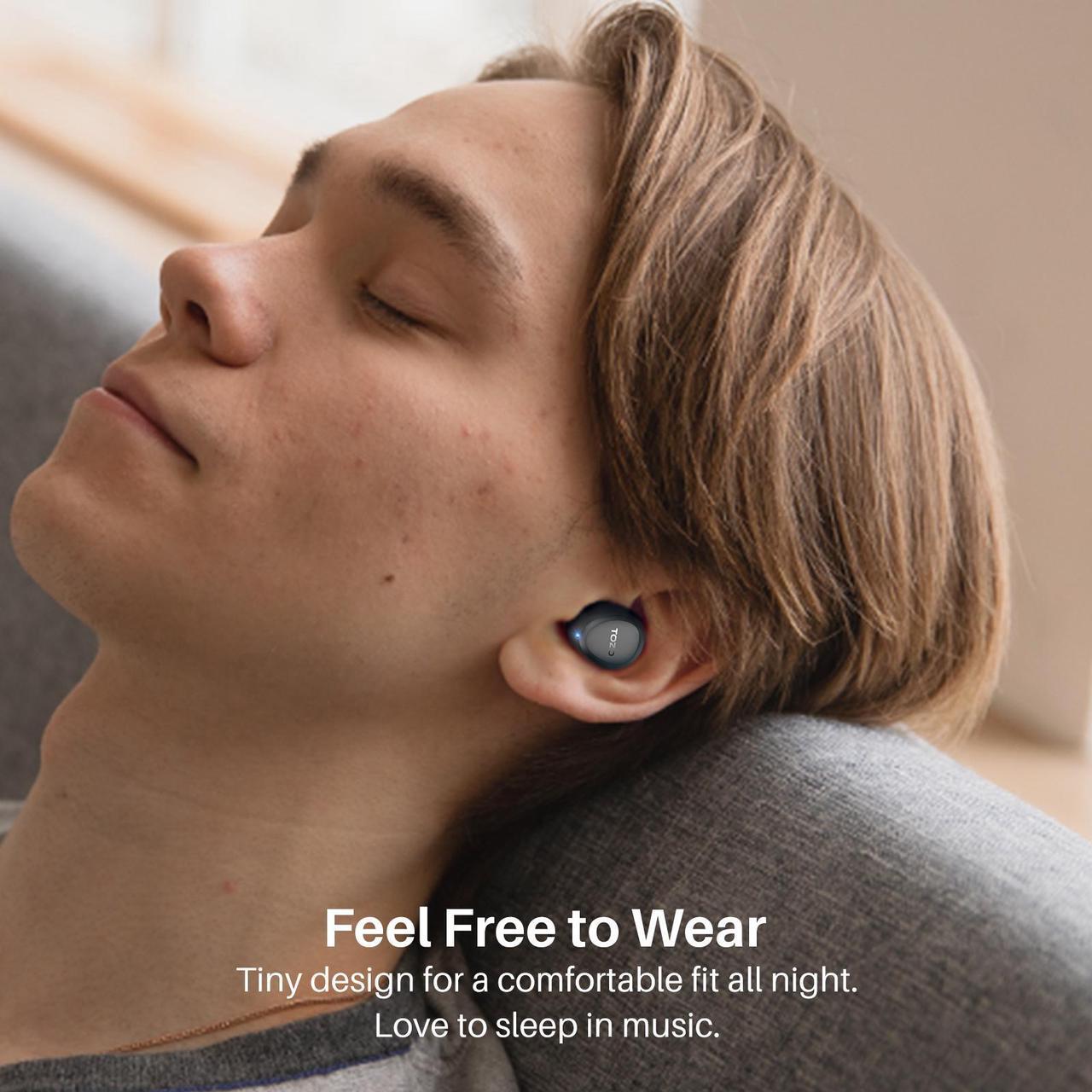 Alt view image 3 of 7 - TOZO A1 Wireless Earbuds Bluetooth 5.3 in Ear Headphones Built-in Microphone, Immersive Premium Sound 24 Hours Playtime with USB-C Charging Case, Black