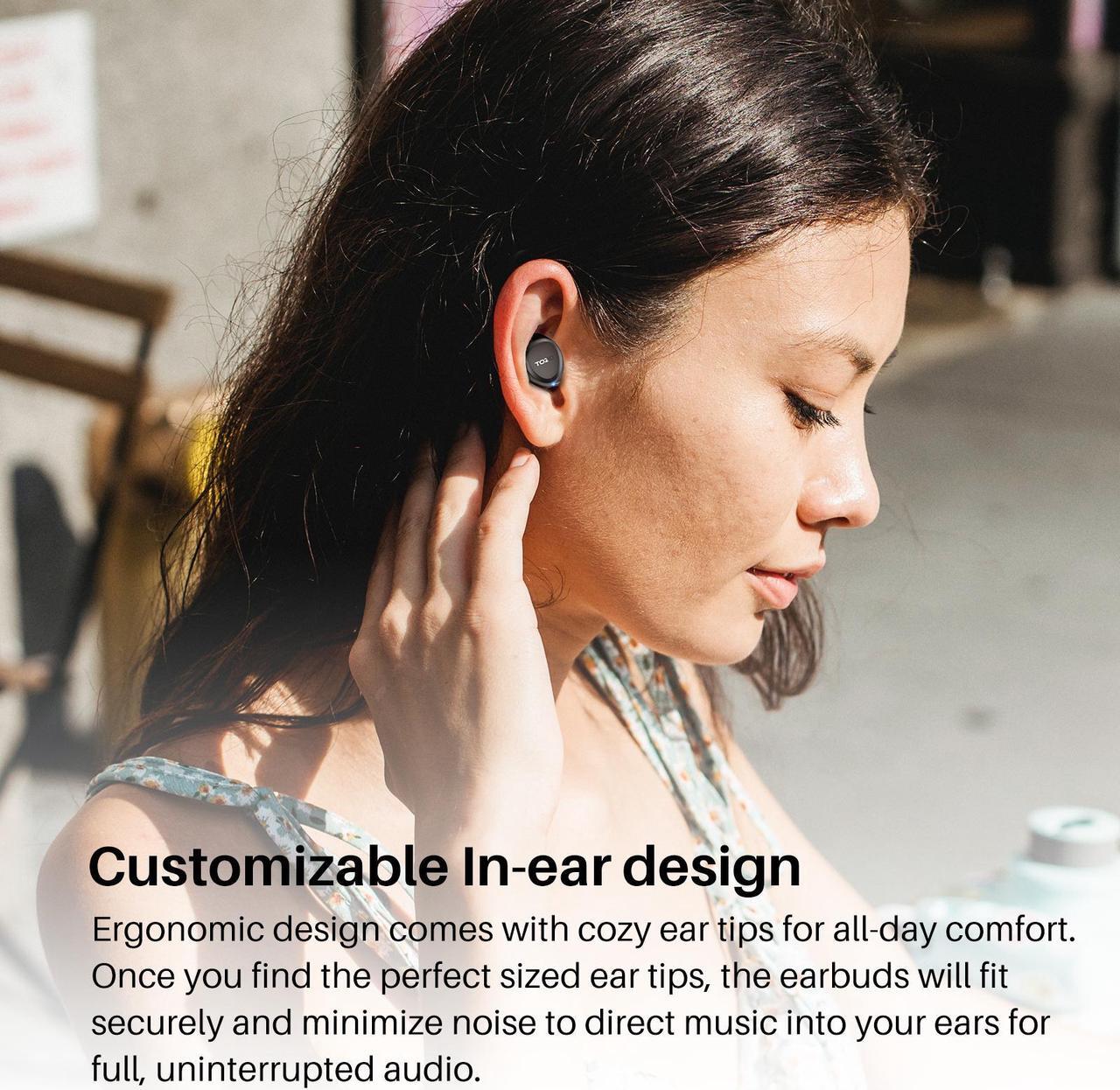 Alt view image 5 of 7 - TOZO A1 Wireless Earbuds Bluetooth 5.3 in Ear Headphones Built-in Microphone, Immersive Premium Sound 24 Hours Playtime with USB-C Charging Case, Black