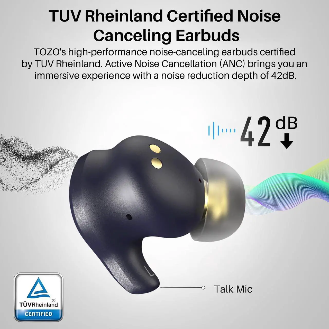 Alt view image 3 of 7 - TOZO Golden X1 Wireless Earbuds Balanced Armature Driver and Hybrid Dynamic Driver, Bluetooth Headphones OrigX Pro,LDAC & Hi-Res Audio, Environment & Active Noise Cancellation Headset, Star Blue/Black