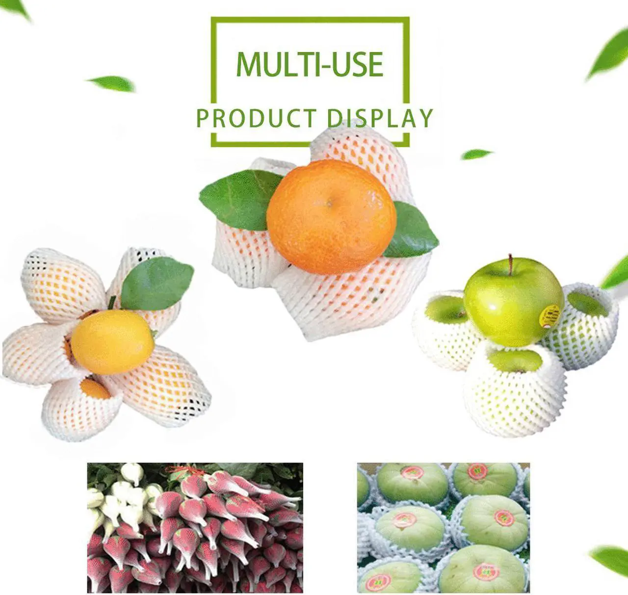 Alt view image 2 of 4 - Kitchen Gadgets Protect Fruits and bottle Thicken Anti-Collision Plastic Storage Net Bags(white-50Pcs)