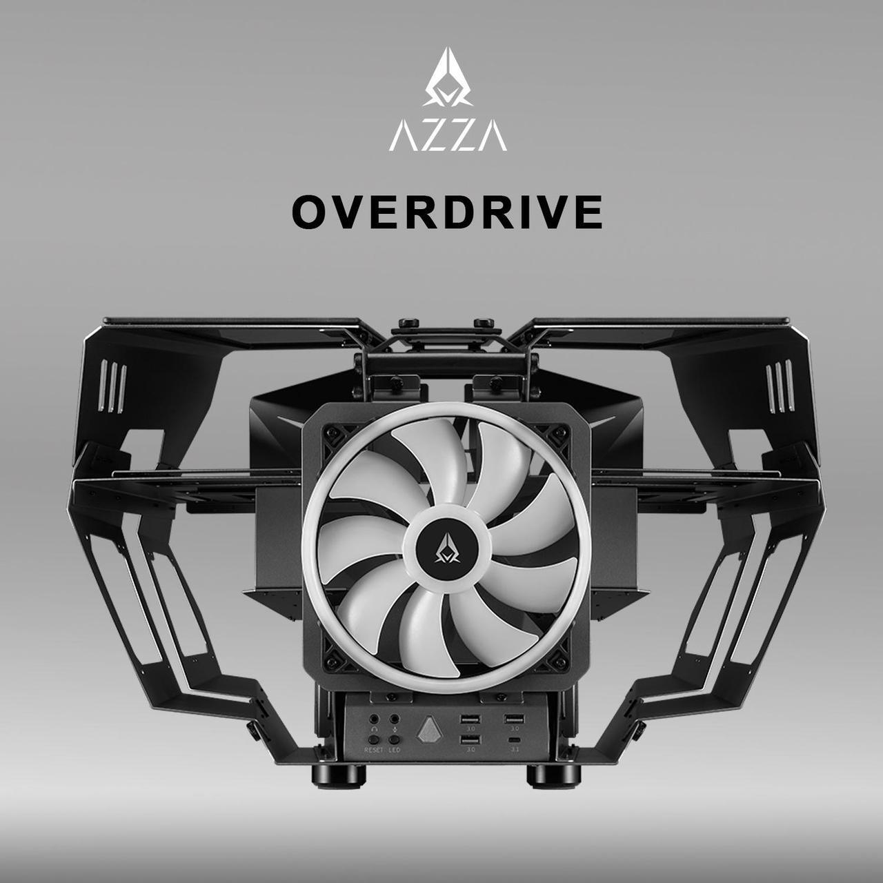 Alt view image 3 of 6 - AZZA Overdrive 807 / Gaming / CNC ATX Case  / Tempered Glass / Silver / Aluminum / Steel / 1 x 200mm ARGB Fan included / AZZA PWM Fan Hub included / PCIE 4.0 Riser Cable included / Type-C Port