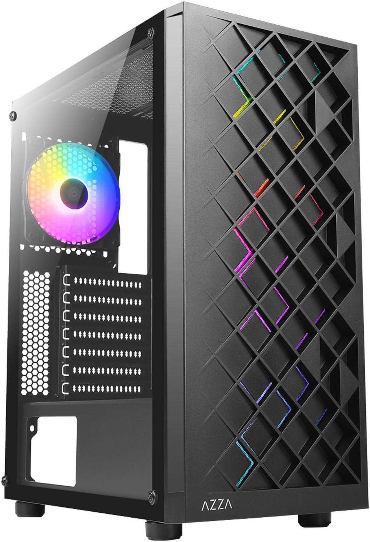 AZZA Spectra 280B / Gaming / ATX Mid Tower / Tempered Glass / Black / 240mm Radiator Support