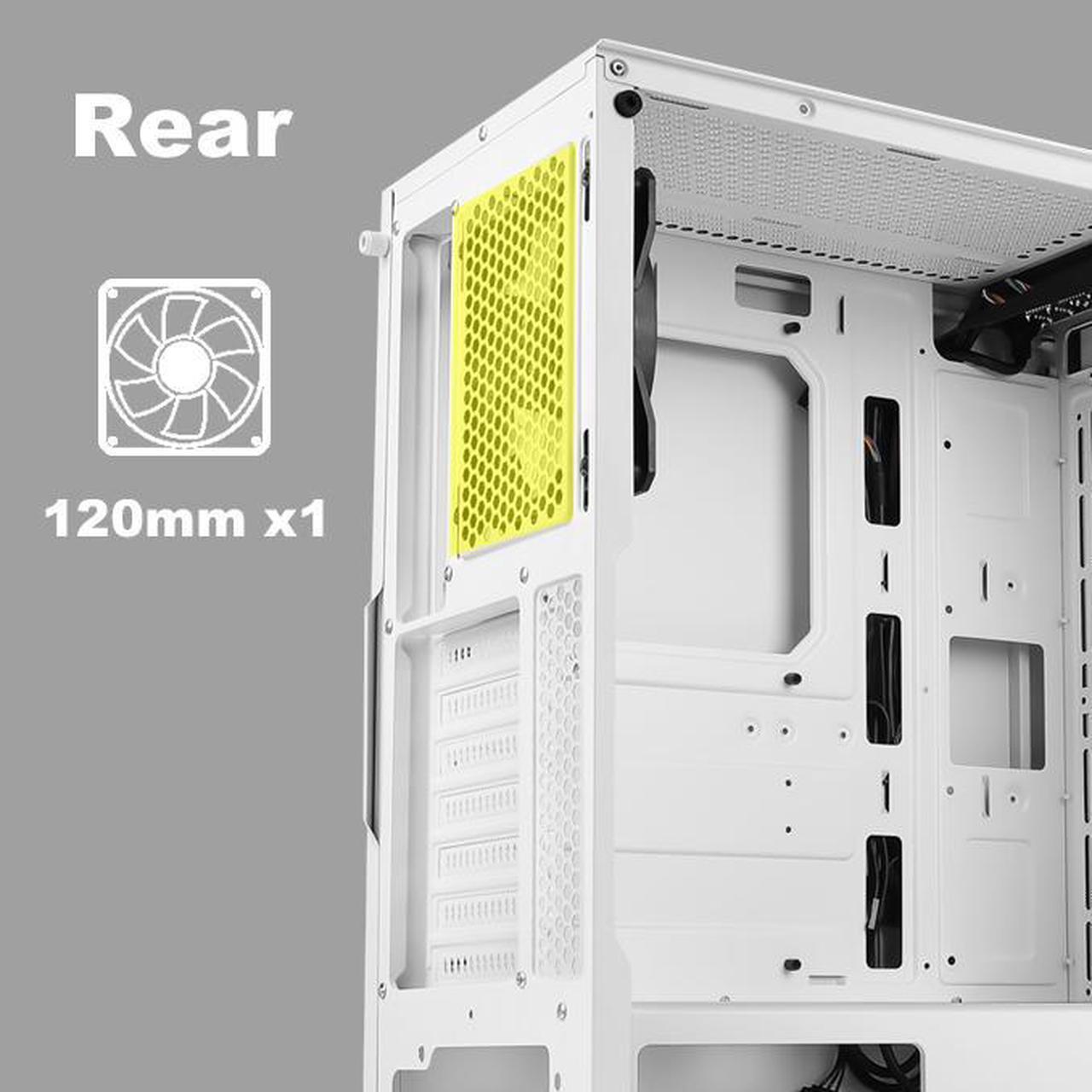 Alt view image 4 of 8 - AZZA Spectra 280W / Gaming / ATX Mid Tower / Tempered Glass / White/ 240mm Radiator Support