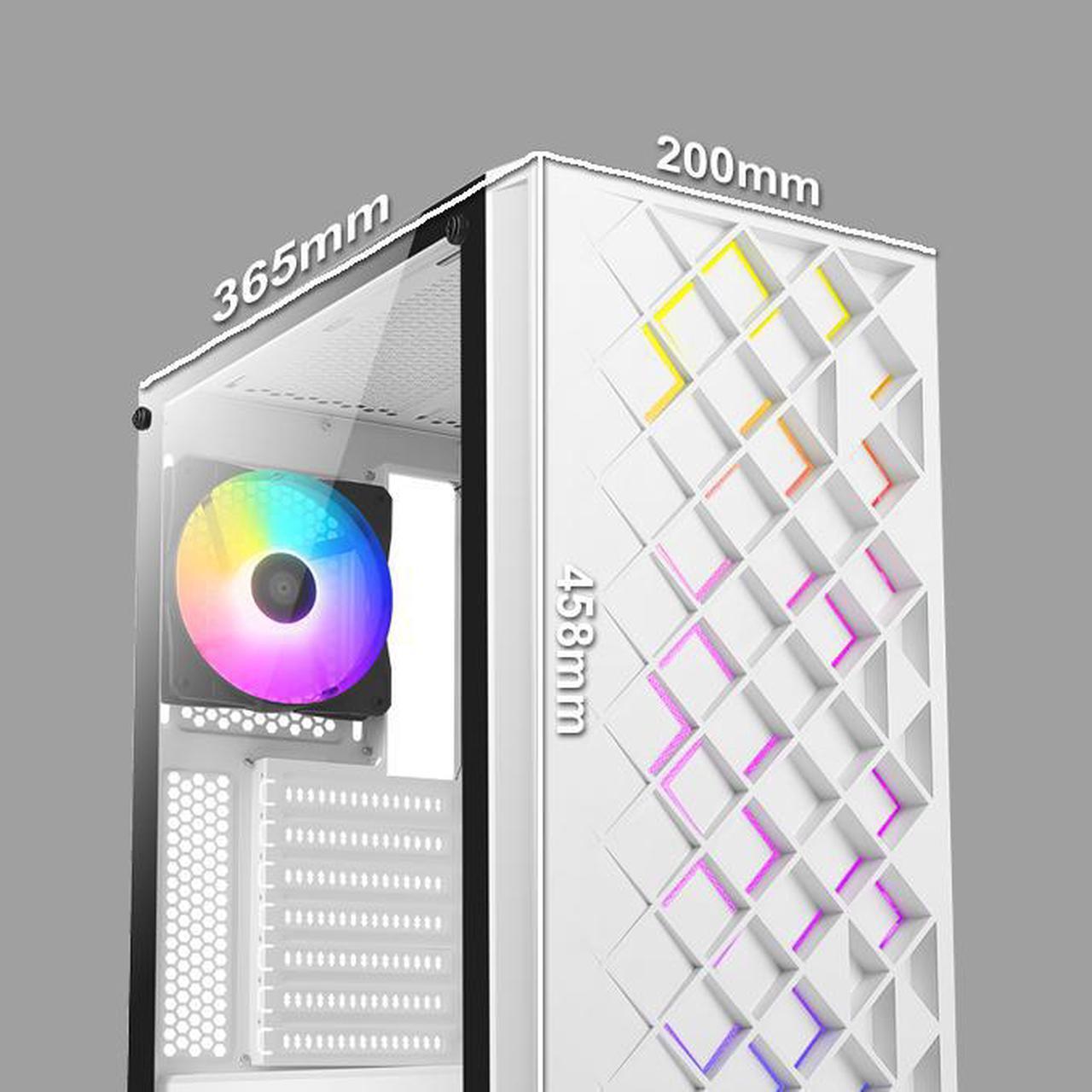 Alt view image 2 of 8 - AZZA Spectra 280W / Gaming / ATX Mid Tower / Tempered Glass / White/ 240mm Radiator Support