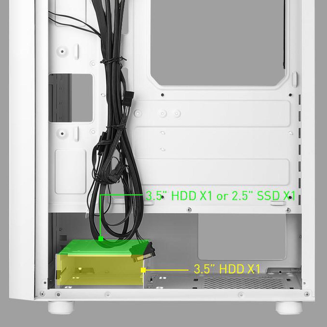 Alt view image 7 of 8 - AZZA Spectra 280W / Gaming / ATX Mid Tower / Tempered Glass / White/ 240mm Radiator Support