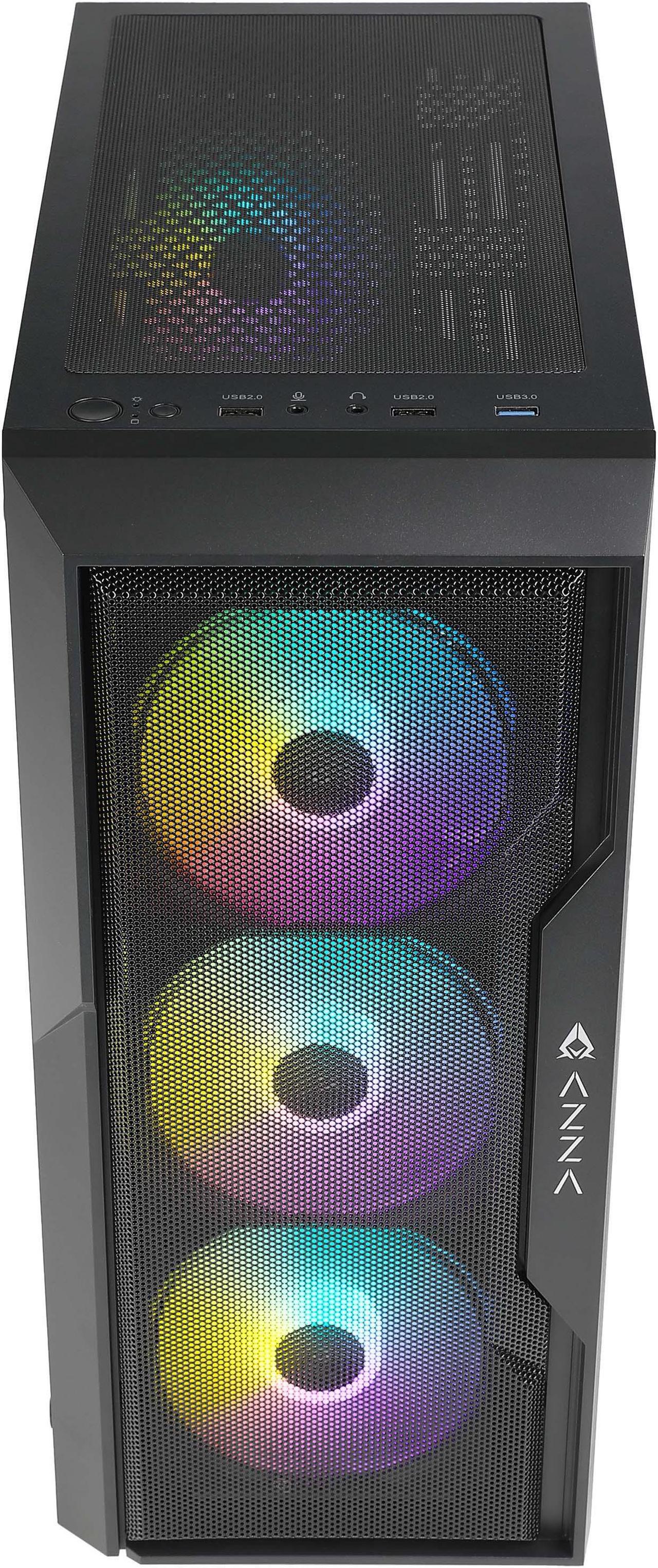 Alt view image 3 of 5 - AZZA CSAZ-290 Fighter / Gaming / ATX Mid-Tower / Computer Case / Tempered Glass Panel