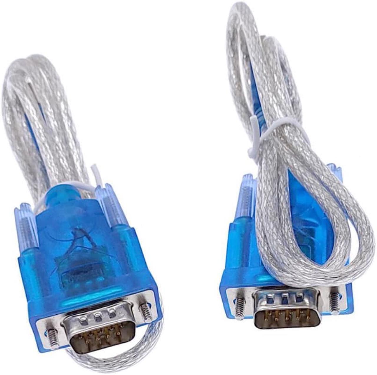 2Pcs CH340 USB to RS232 Serial Port 9 Pin DB9 Cable Serial COM Port Adapter Convertor Support Windows 7 Total Length 80cm