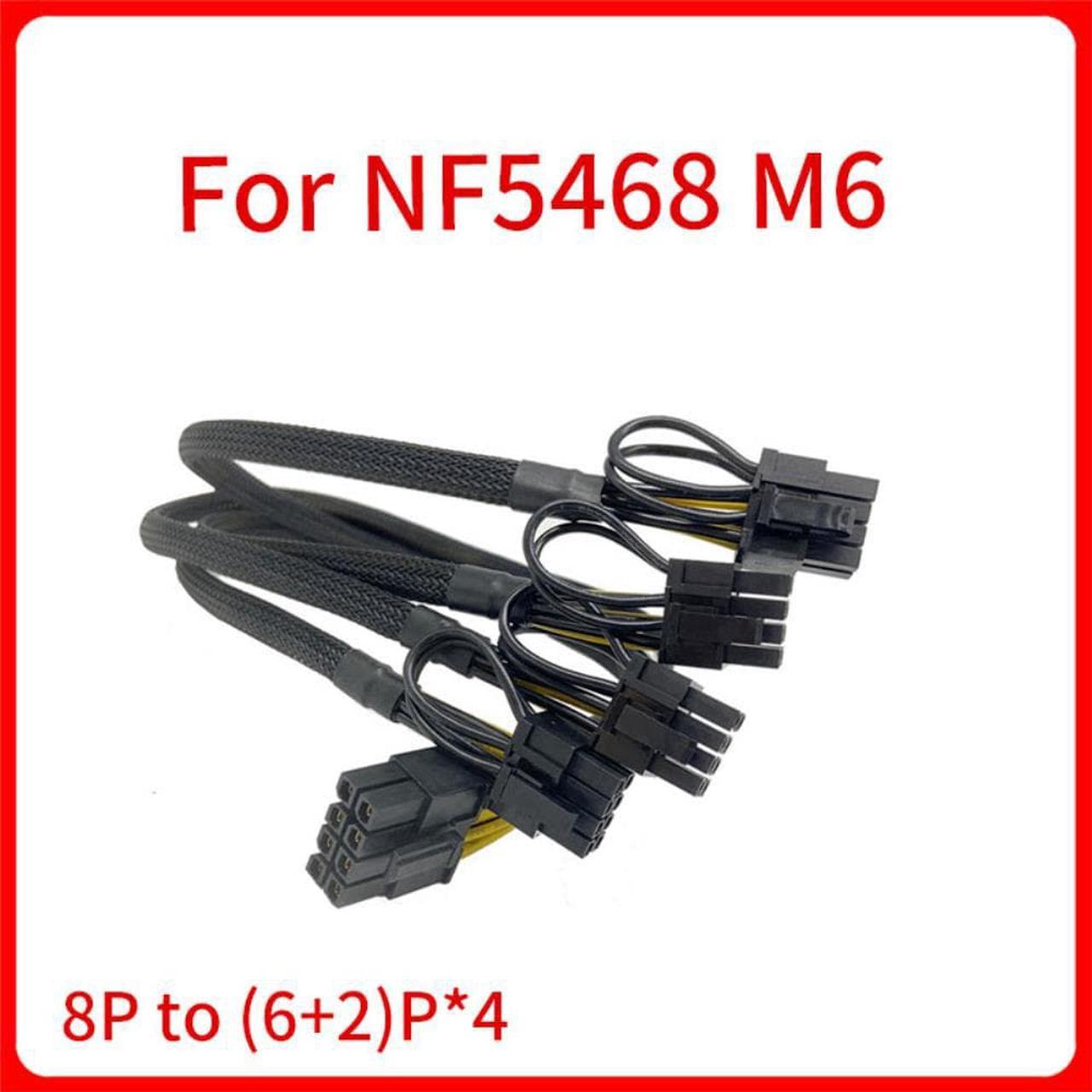 Graphics Card Power Supply Cable 8 Pin to 6+2 Pin For NF5468 M6 Server to GPU Power Supply Cable 8P to 4 8PIN (6+2) 50cm