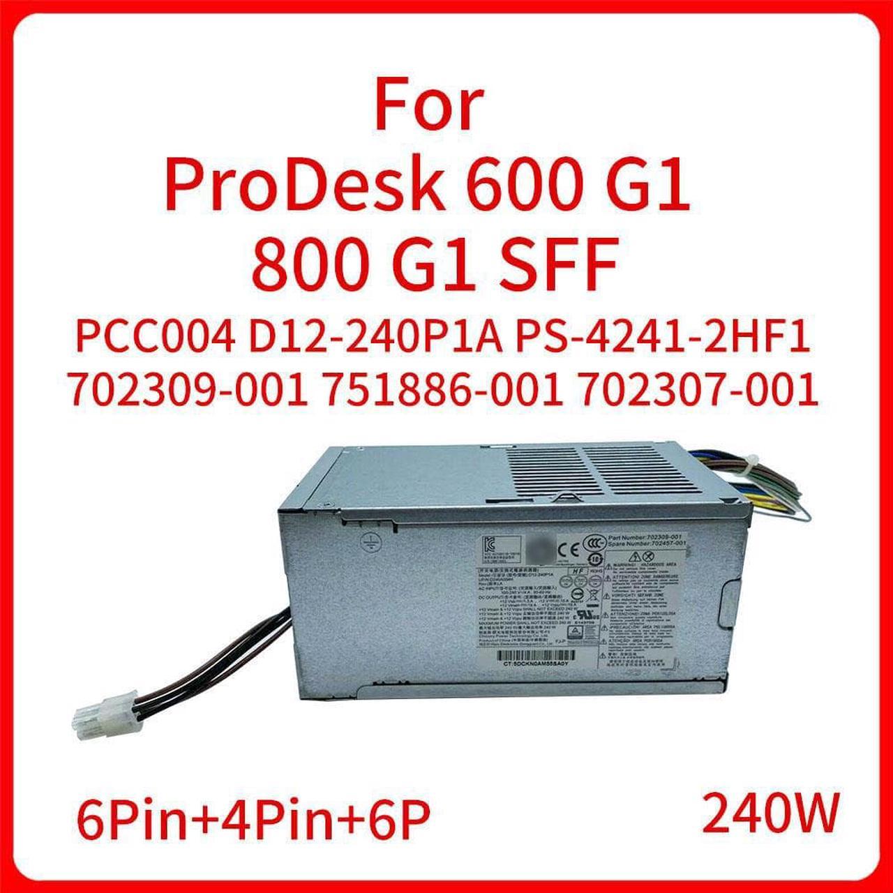 240W Power Supply PCC004 D12-240P1A PS-4241-2HF1 PCC002 702309-001 751886-001 702307-001 For ProDesk 600 G1 800 G1 SFF