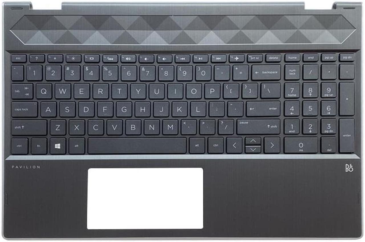 For Pavilion X360 15-CR TPN-W132 L20849-001 Laptop C Shell Upper Palmrest Keyboard Cover Backlight Case w/ Keyboard