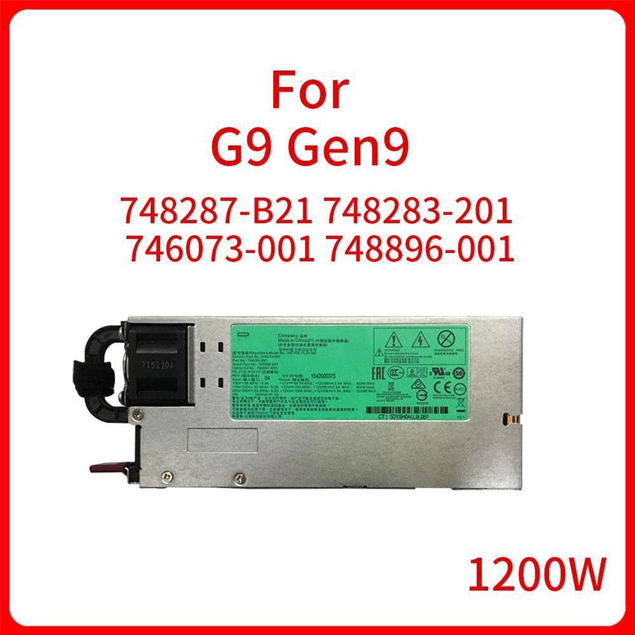 1200W HSTNS-PL30-AD 748287-B21 748283-201 746073-001 748896-001 Server Power Supply for G9 Gen9 PSU Platinum Power