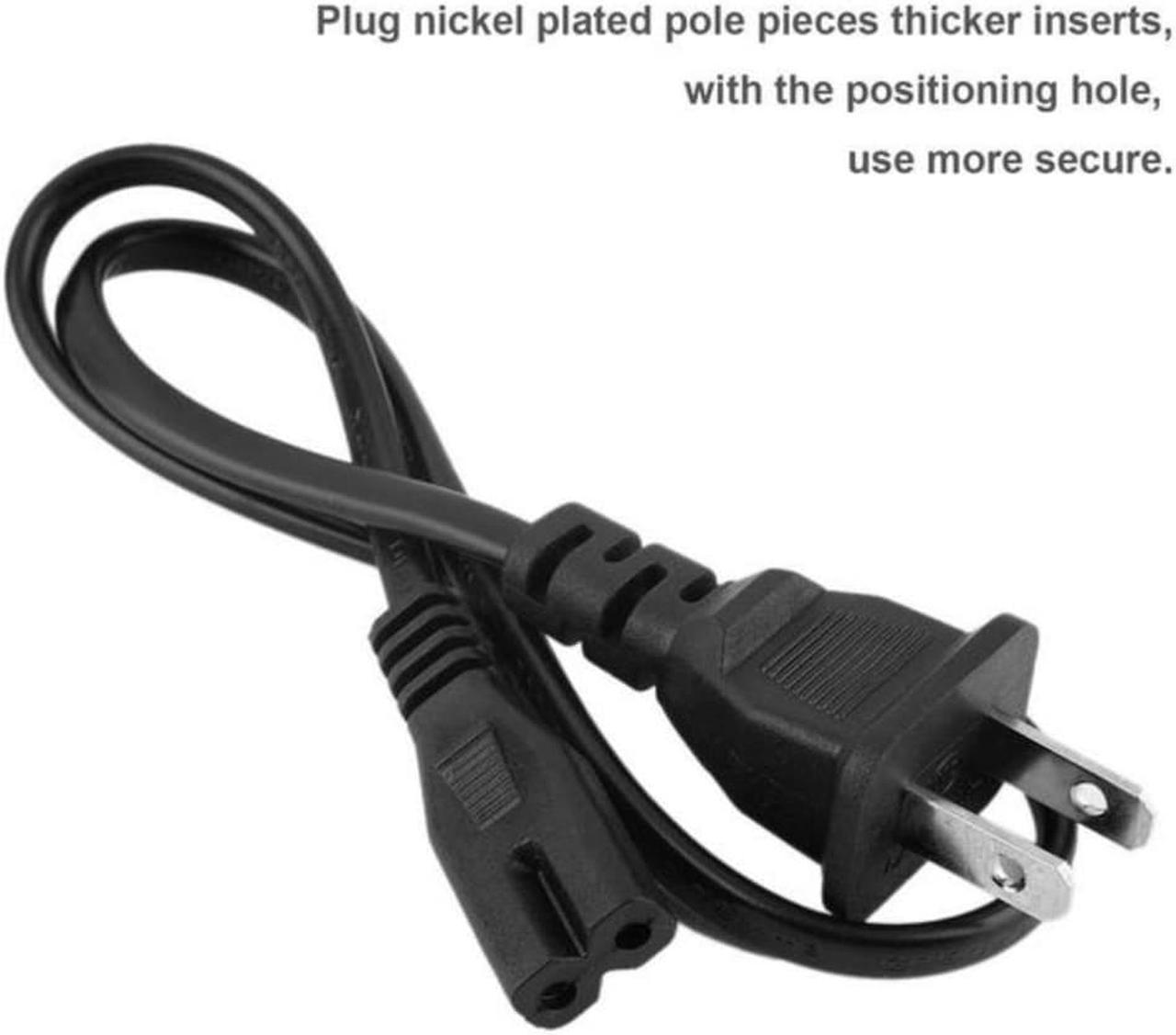 AC Power Supply Adapter Cord Cable Connectors 50cm 2-Prong 2 Power Outlet Cord For Laptop Notebook