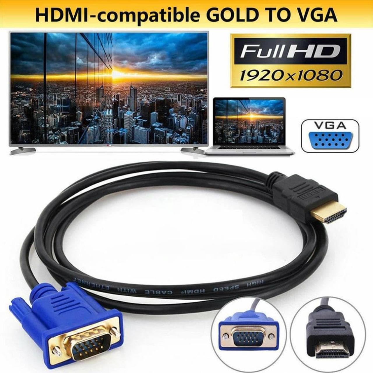 HDMI-compatible To VGA HD Converter Cable Audio D-SUB Male to Male 1.8M Video Adapter Cable for HDTV Computer Monitor For Laptop