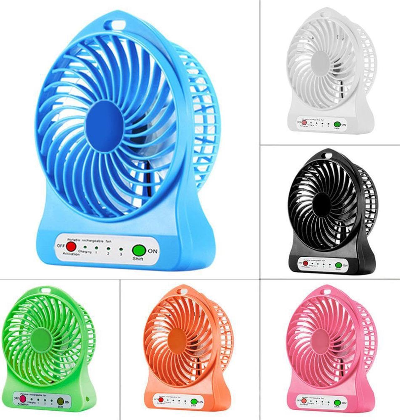 Portable Rechargeable LED Fan Air Cooler Mini Operated Desk USB Charging 3 Mode Speed Regulation LED Lighting Function