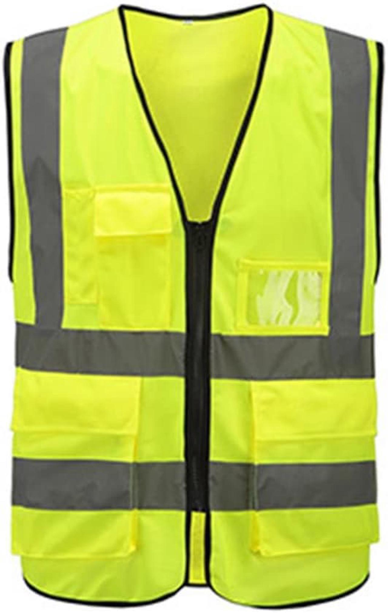 ) Multi-pocket Reflective Vest Riding Traffic Vest Safety Railway Coal Miners Uniform Vest Breathable Reflective Vest