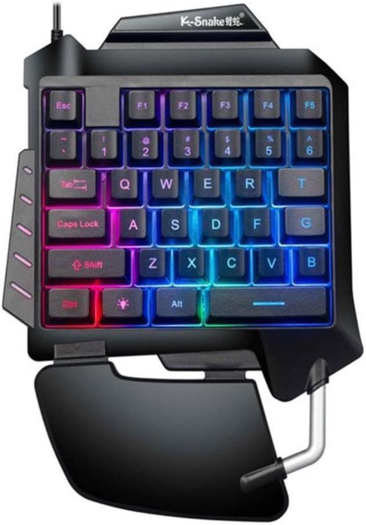 One Hand Mechanical Gaming Keyboard RGB Backlit Portable Mini 35KEY Keyboard Game Controller For PS4 Xbox Gamer Dropshipping