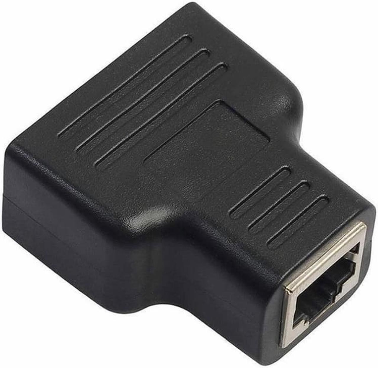 RJ45 Splitter Adapter 1 to 2 Ways Dual Female Port CAT5/6/7 LAN Ethernet Cable LAN Ethernet Convertor DC Plug in 12V Monitors