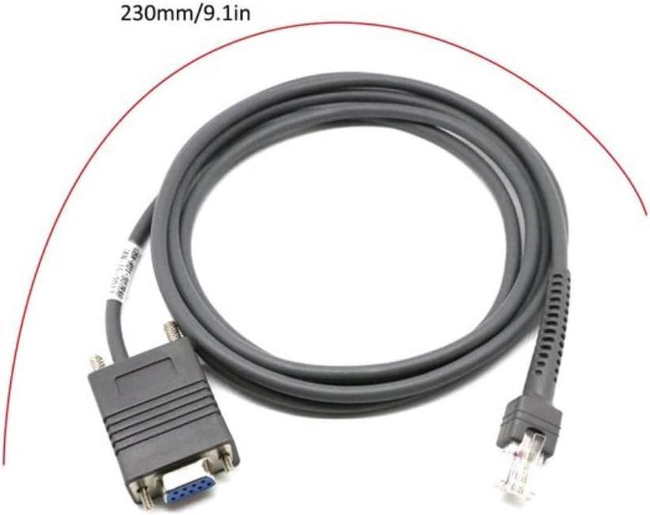 CBA-R01-S07PAR RS232 Serial Cable for Motorola Symbol LS2208 DS4278 6 Feet Straight RJ45 to DB9 (Grey)