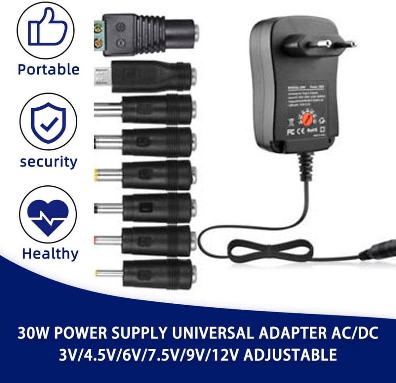 3V 4.5V 5V 6V 7.5V 9V 12V 2A 2.5A AC DC Adaptor Adjustable Power Adapter Universal Charger Supply 30W