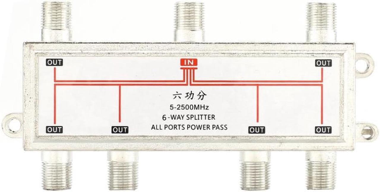 6 Way Satellite Antenna Cable TV Signal Splitter Distributor For SATV/CATV 5-2400MHz Satellite Receiver For SATV/CATV