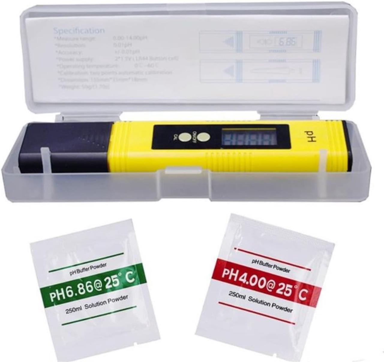 0.01 Digital PH Meter Tester for Water Quality, Food, Aquarium, Pool Hydroponics Pocket Size PH Tester Large LCD Display