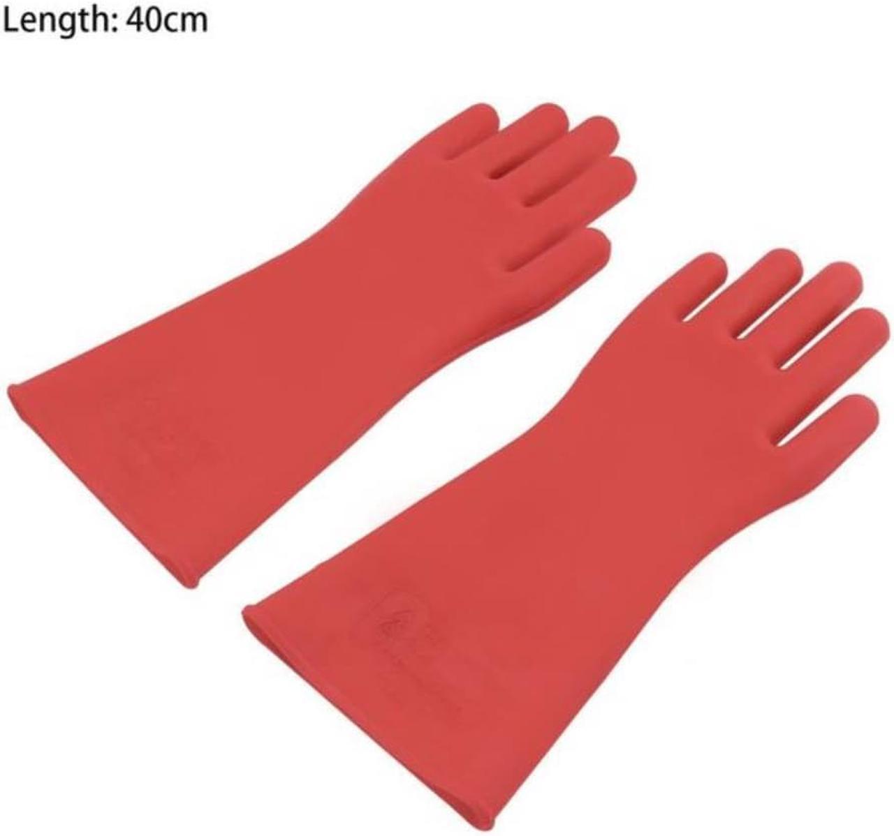 1 Pair 40cm Safety Gloves Anti-electricity Protect Professional 12kv High Voltage Electrical Insulating Glove Rubber Electrician