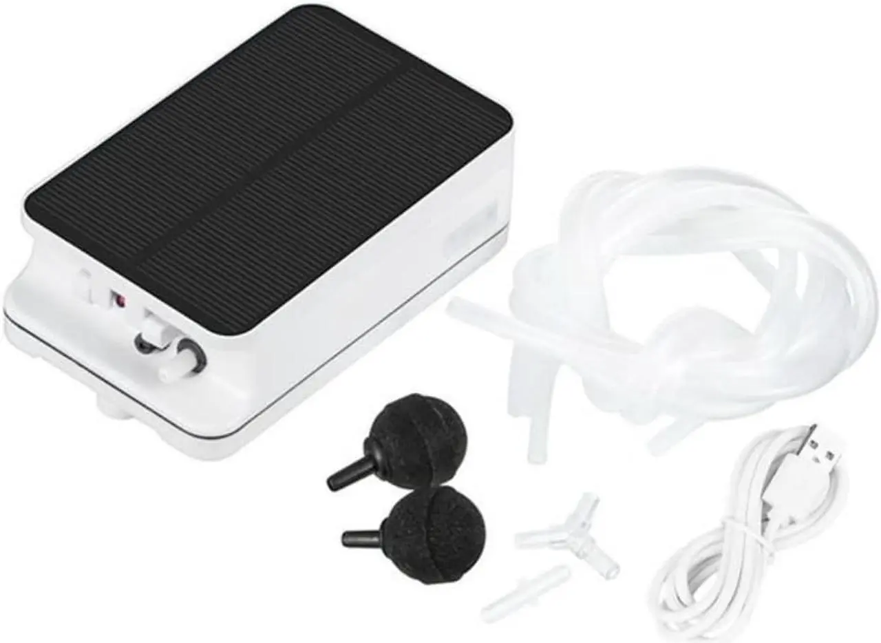 Main image of Oxygen Pump Portable Solar Air Pump Built-in Rechargeable Solar Panel Oxygen Pump Aquarium Fish Tank Oxygen Pump