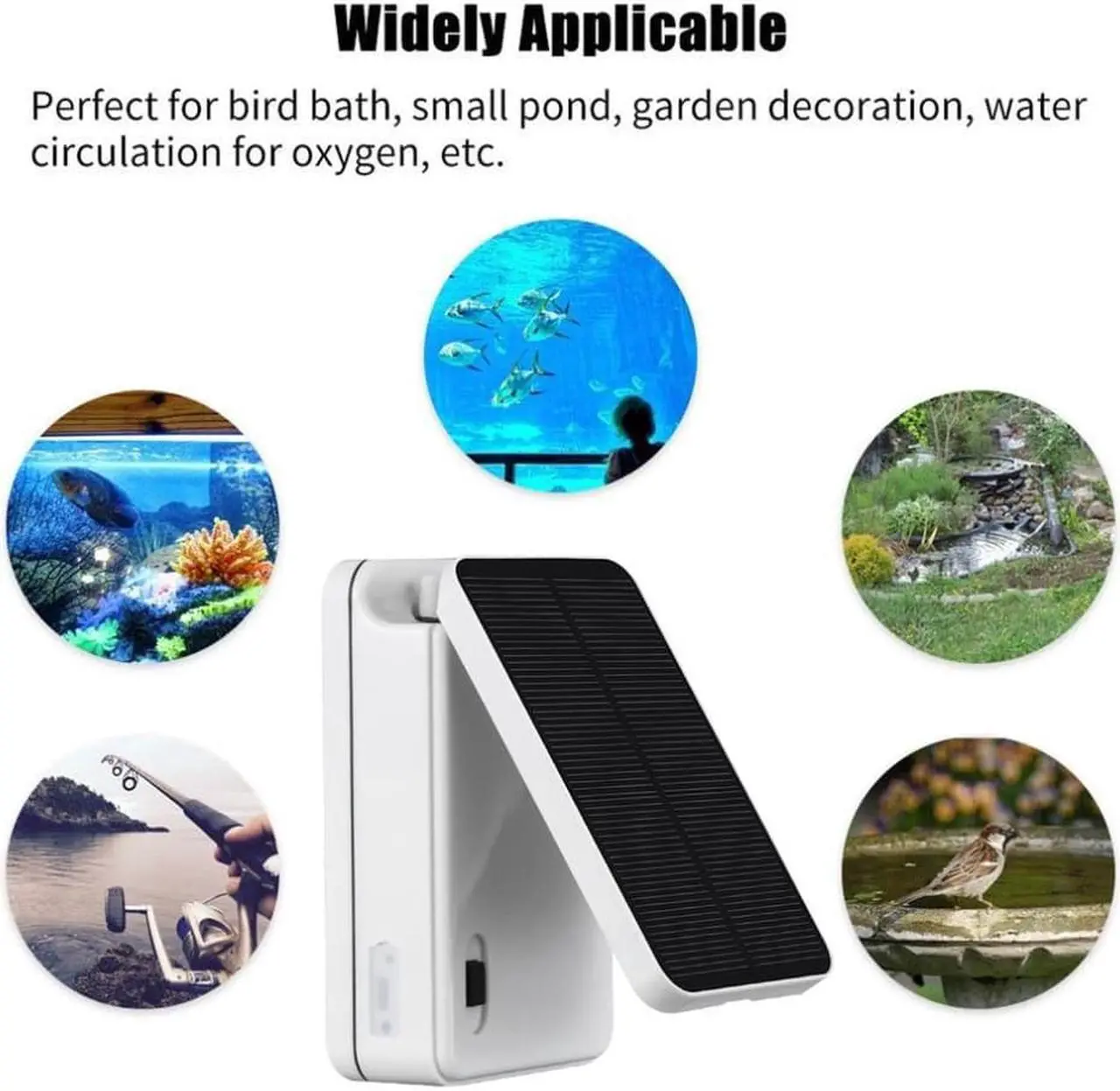 Alt view image 2 of 2 - Oxygen Pump Portable Solar Air Pump Built-in Rechargeable Solar Panel Oxygen Pump Aquarium Fish Tank Oxygen Pump