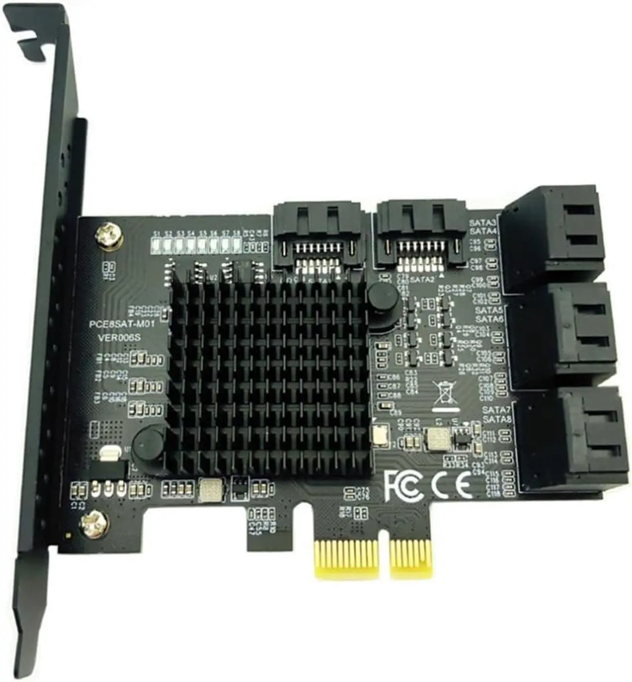 Main image of 8 Port SATA 3 PCI Express Expansion Card PCI-E SATA Controller PCIE 1X to SATA Card SATA3.0 6Gb Adapter Add On Cards for HDD SSD