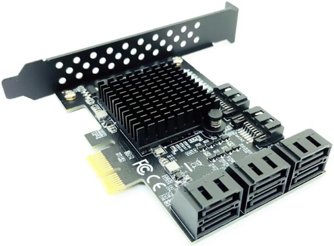 Alt view image 2 of 2 - 8 Port SATA 3 PCI Express Expansion Card PCI-E SATA Controller PCIE 1X to SATA Card SATA3.0 6Gb Adapter Add On Cards for HDD SSD