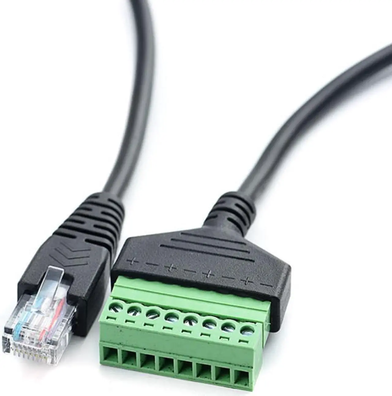 Alt view image 2 of 2 - 30cm RJ45 Network Cable Ethernet Male To 8 Pin AV Terminal Screw Adapter Converter Block Plug Cable for CCTV Camera