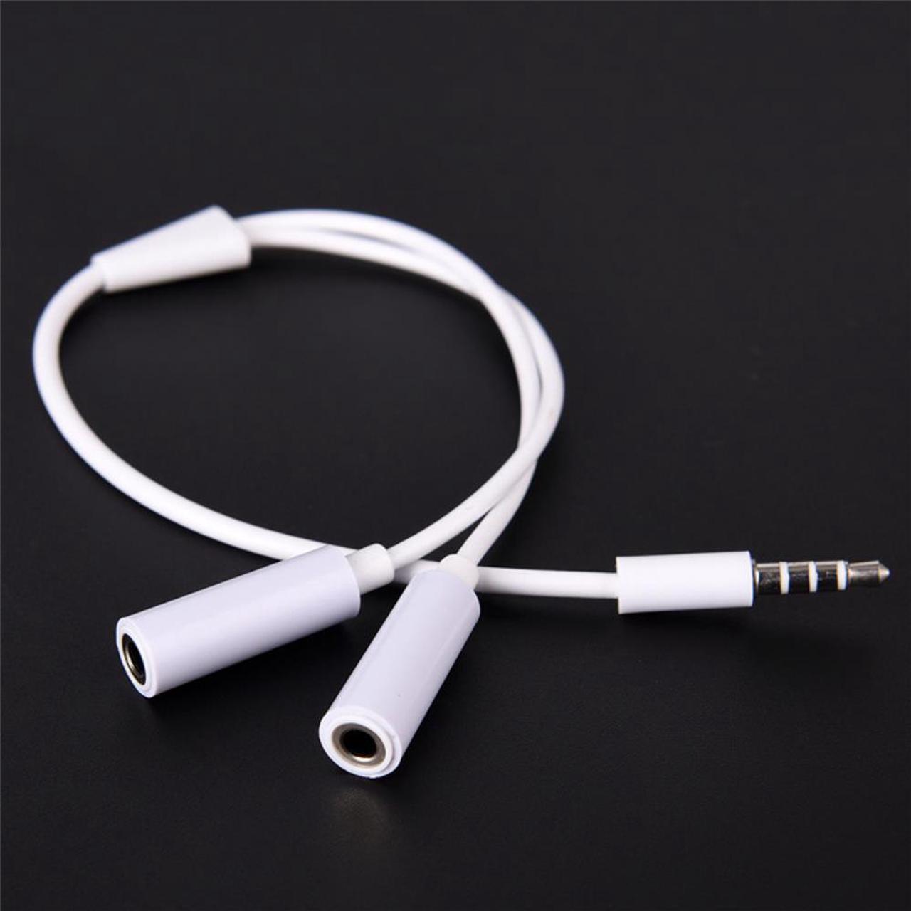 1 Male to 2 Dual Female Audio Cable 3.5mm 2 in 1 Splitter Cable For Earphone Headset Headphone MP3 MP4 Stereo Plug Adapter Jack