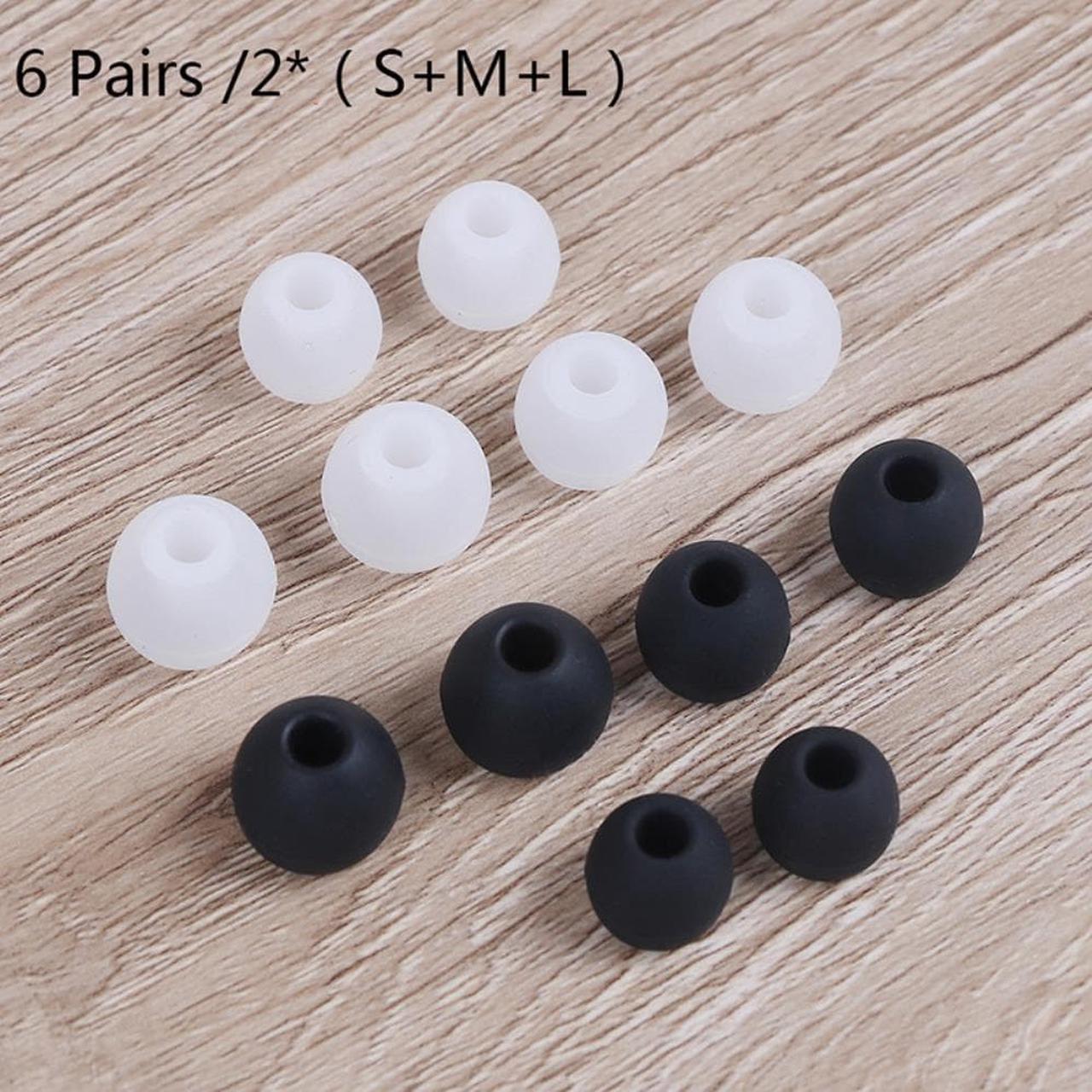 6 Pairs (S+M+L) Universal In-ear Earphone Case Headphoe Earbuds Replacement Silicone Rubber