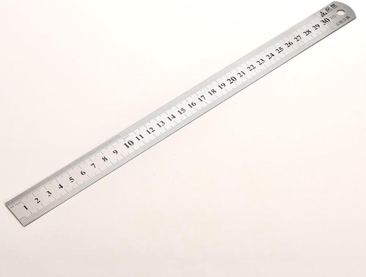 30cm Stainless Steel Straight Ruler Double Sided Metal Rulers Measuring Tools Stationery School Office Accessories Supplies