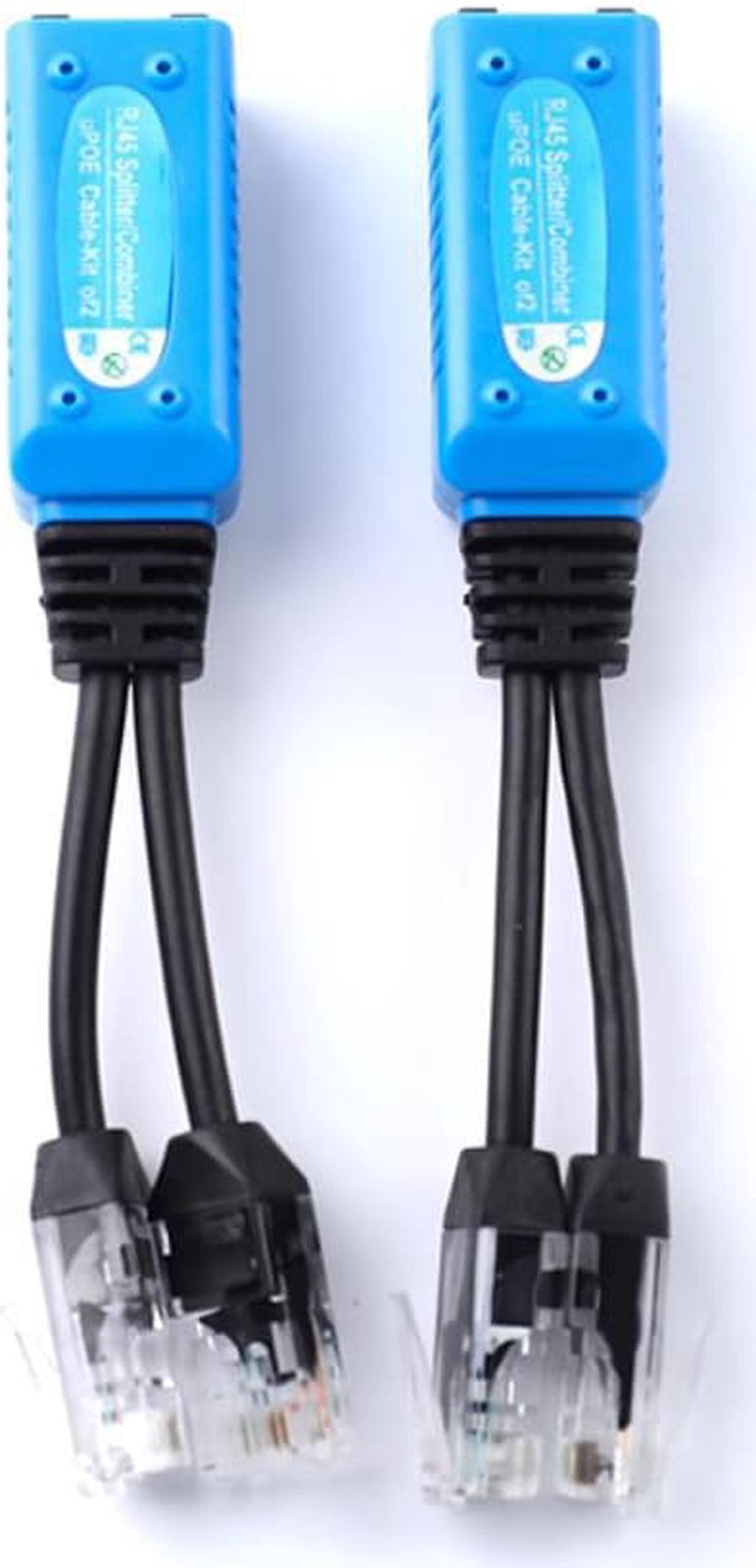 2Pcs RJ45 Splitter Combiner UPOE Cable POE Adapter Cable Connectors Passive Power Cable